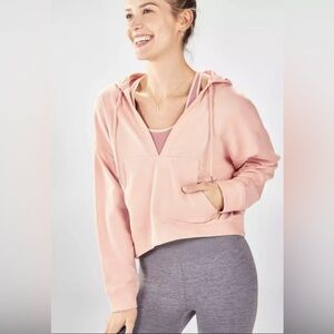 Fabletics Women's V-Neck Drawstring Rosanna Pullover Hoodie Pink Size Medium
